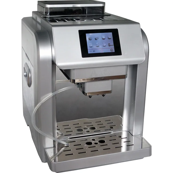 Acopino 331 One Touch Monza Kaffeevollautomat, farbiges Grafikdisplay, 2 L Wassertank, 300 g Bohnenbehälter, silber