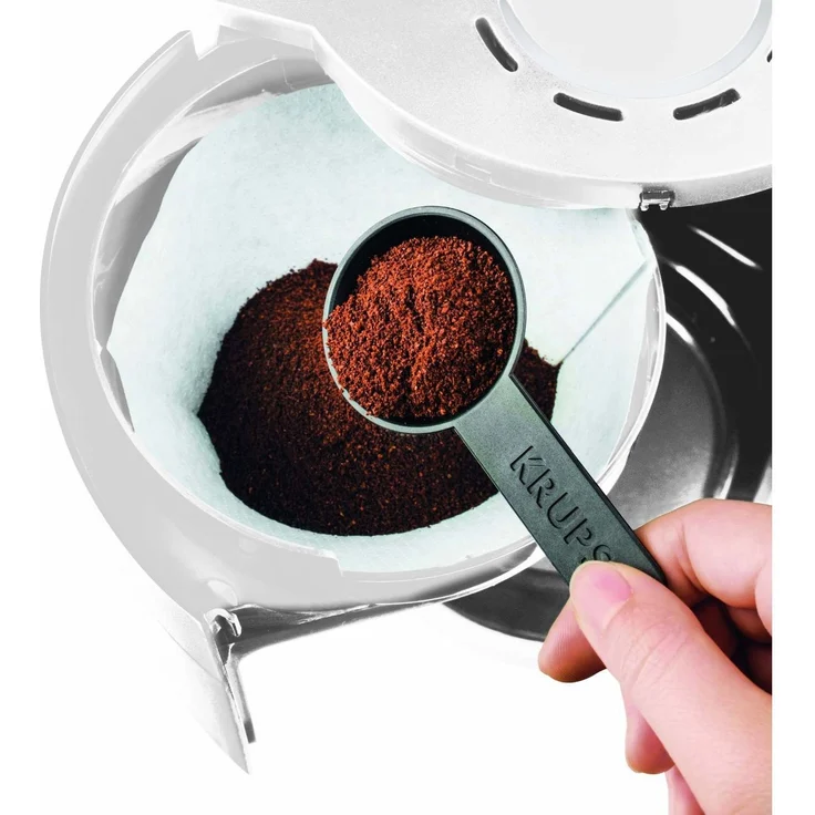 Krups F30901 ProAroma Glas-Kaffeemaschine, 10 Tassen, 1.050 W im modernen Design, weiß – Bild 4