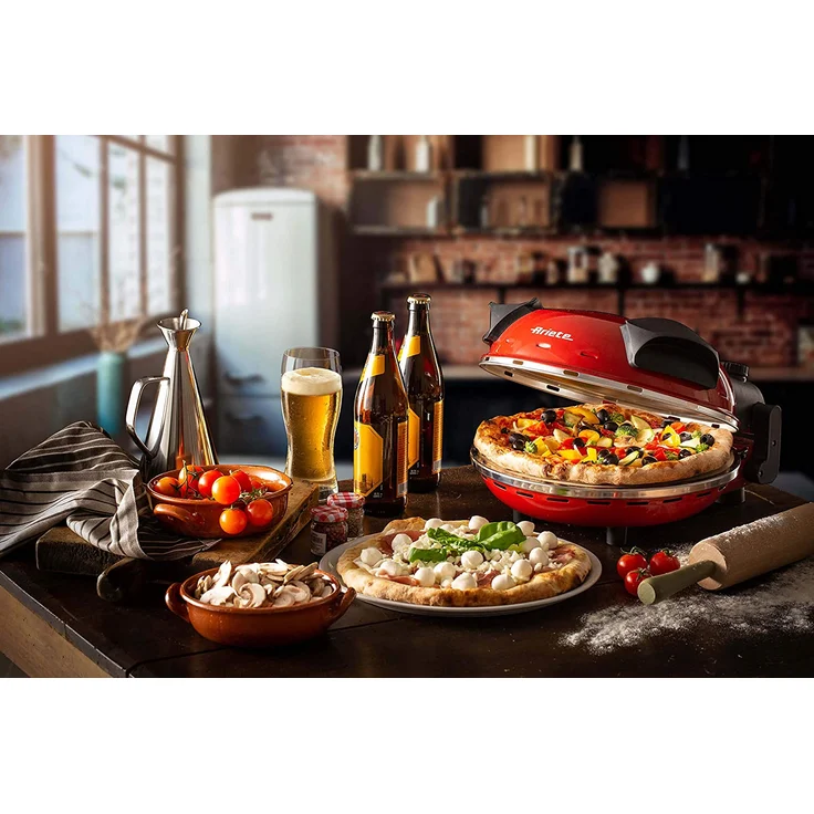 Ariete 909 Pizzaofen, 33 cm Durchmesser, Platte aus Stein, 400 °C, rot – Bild 4