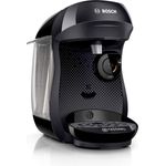 Bosch TAS1002 Tassimo Happy Kapselmaschine, über 70 Getränke, vollautomatisch, geeignet für alle Tassen, kompakte Größe, 1400 W, schwarz