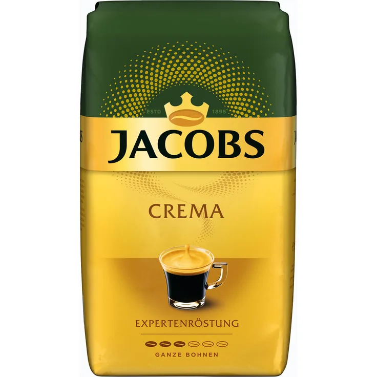Jacobs Crema Expertenröstung, Bohnenkaffee, ganze Bohnen, Röstkaffee, Kaffeebohnen, 1000 g