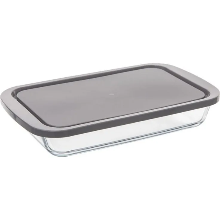 Secret de Gourmet Frischhaltedose, Glas, grau, transparent