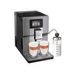 Krups EA875E Intuition Preference+ Kaffeevollautomat, integriertes Mahlwerk, Milchsystem, 2,3l Wassertank, 15 bar Pumpendruck, silber-chrome