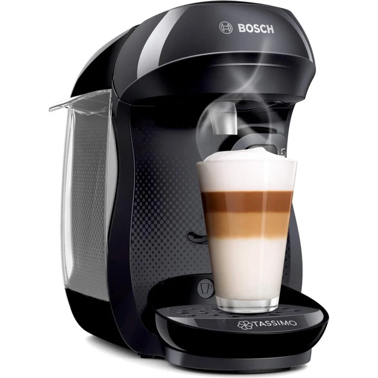 Bosch TAS1002 Tassimo Happy Kapselmaschine, über 70 Getränke, vollautomatisch, geeignet für alle Tassen, kompakte Größe, 1400 W, schwarz – Bild 2