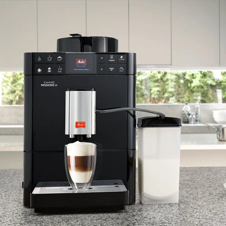 Melitta Caffeo Passione OT F531-102, Kaffeevollautomat mit Milchsystem und integriertem Mahlwerk, One Touch Funktion, Schwarz – Bild 3