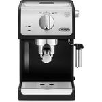 De'Longhi ECP 33.21 Espresso Siebträgermaschine , Siebträgerhalter mit Aluminium Finish , Milchschaum Düse , Filtereinsatz für 1 oder 2 Tassen Espresso , Auch für Pads Geeignet , Schwarz-Silber