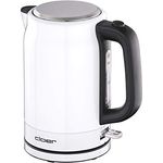 Cloer 4521 Wasserkocher Edelstahl - 2200 W-Wasserstandsanzeige-Trockengeh-und Überhitzungsschutz - 1,7 Liter, Weiß
