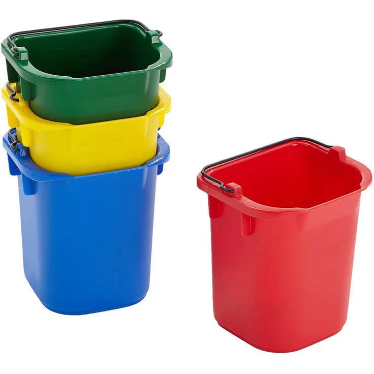 Rubbermaid Commercial Products 5qt Disinfectant Pail - Red-Yellow-Blue-Green