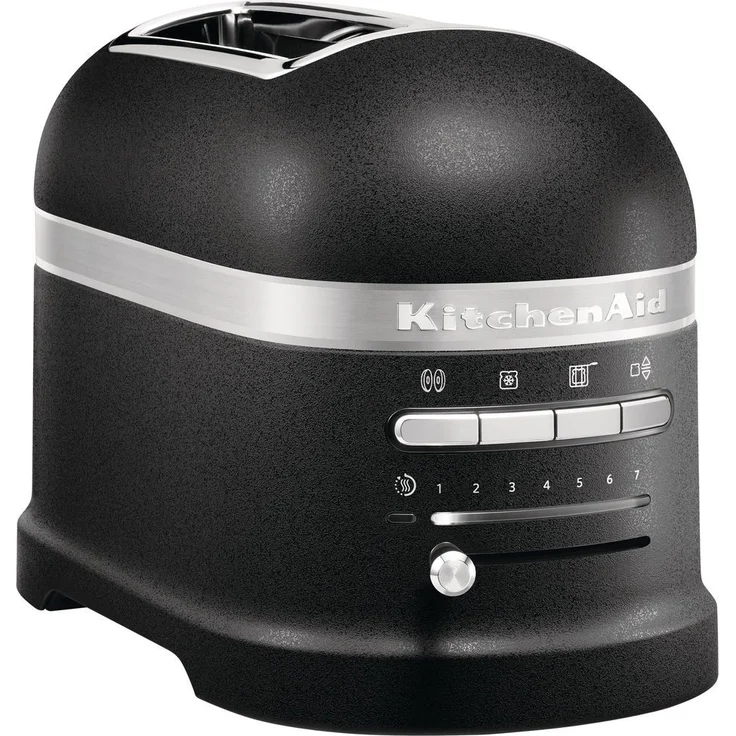 KitchenAid Artisan 5KMT2204EBK Doppelschlitztoaster, 1250W, 7 Bräunungsstufen, wärmeisoliertes Gehäuse, Kontrollleuchte, Abschaltautomatik, gusseisenschwarz – Bild 1