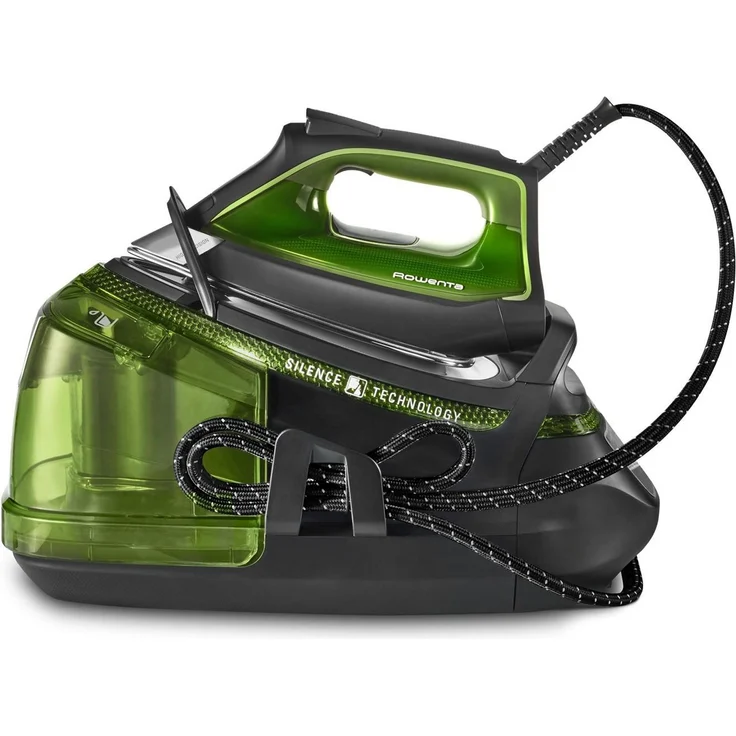 Rowenta DG9248 Silence Steam Pro Dampfbügelstation, 2.800 Watt, extra Dampfstoß 620 g-Min., Tankfüllmenge: 1,30 Liter, schwarz-grün – Bild 1