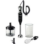 Bosch MSM67170 ErgoMixx Stabmixer-Set (Edelstahl-Mixfuß, Spiralkabel, Zerkleinerer, Schneebesen, Mixbecher, 12 Geschwindigkeitsstufen, 750 Watt) schwarz-grau