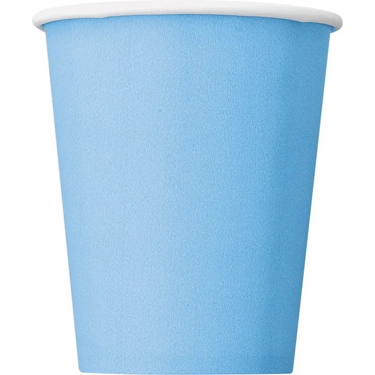 Unique Party Pappbecher,babyblau, 270 ml,8er Packung