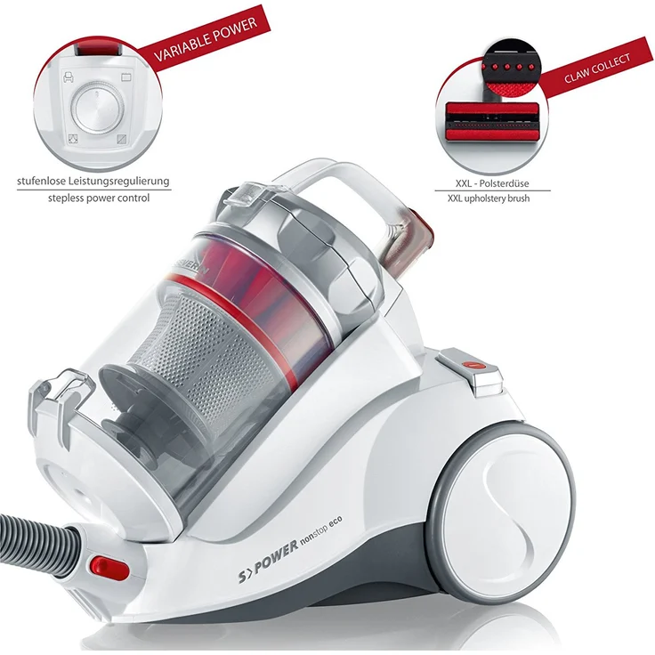 Severin S -Power Nonstop eco Staubsauger ohne Beutel 750 W Weiß, Grau – Bild 3