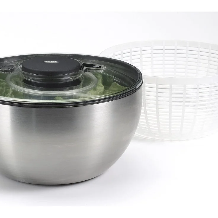 OXO Good Grips OXO Steel Salatschleuder, Stahl, Silber – Bild 3