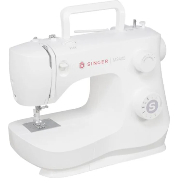 Singer M 2405 Freiarm-Nähmaschine 8 Nähprogramme Nählicht 230 Volt Freiarm-Nähmaschine, weiß – Bild 2