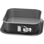 Kaiser Inspiration Springform eckig 24 x 24 cm, Flachboden, antihaftbeschichtet, auslaufsicher, mit Rezept