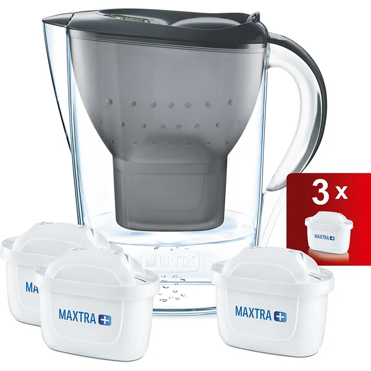 Brita Fill&Enjoy Wasserfilter Starterpaket Marella, inkl. 3 Maxtra Plus Filterkartuschen graphit – Bild 1