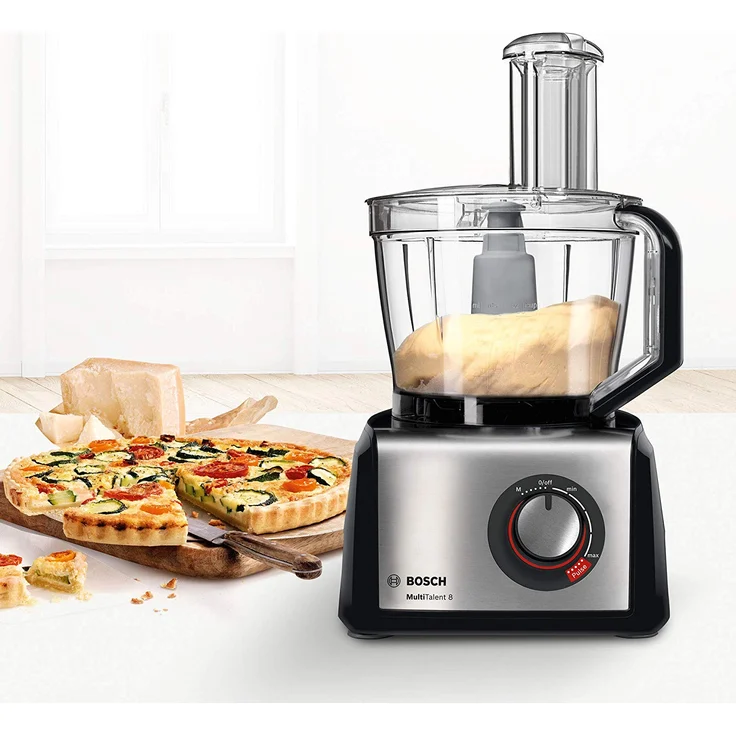 Bosch MC812M865 MultiTalent Kompakt-Küchenmaschine, 1250 W, XXL-Rührschüssel 3.9 l, Würfelschneider, schwarz-Edelstahl gebürstet – Bild 2