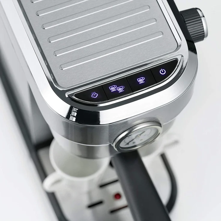 SEVERIN Espresa Plus KA 5995 Espressomaschine (ca. 1350 W, massiver und professioneller Siebträger inkl. Starterset und Manometer, einstellbare Temperatur und speicherbare Tassenfüllmenge) – Bild 3