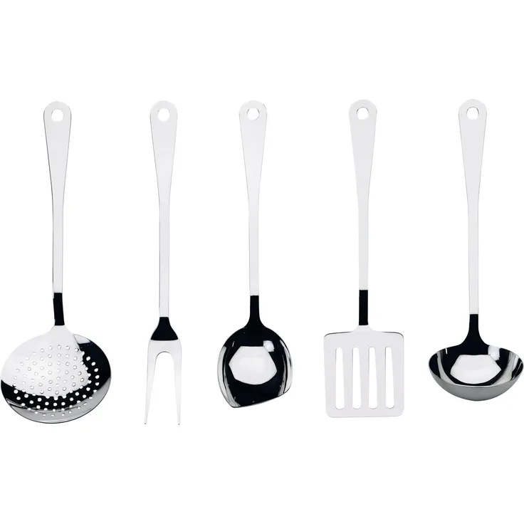 Alessi AJM19S5 L Design Küchenbesteck Set, Edelstahl, 5 Stücke
