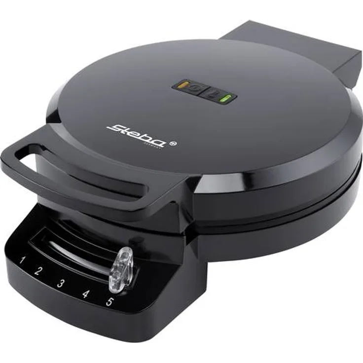 Steba Germany WE 1 Waffeleisen Antihaftbeschichtung, Kontrollleuchte, klappbar, stufenloser Temperaturregler Schwarz