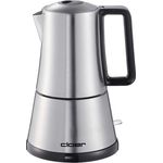Cloer 5928 Espresso-Kocher - 365 W - für 3-6 Tassen Espresso - Edelstahlgehäuse 