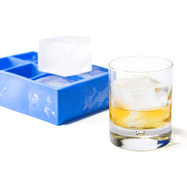 HENDI Eiswürfelform, XL Würfel, Erstellt 6 große (±5x5x5 cm), Eiswürfelschaleeinfache, Eiskugelform, 170x110x(H)52mm, Silikon