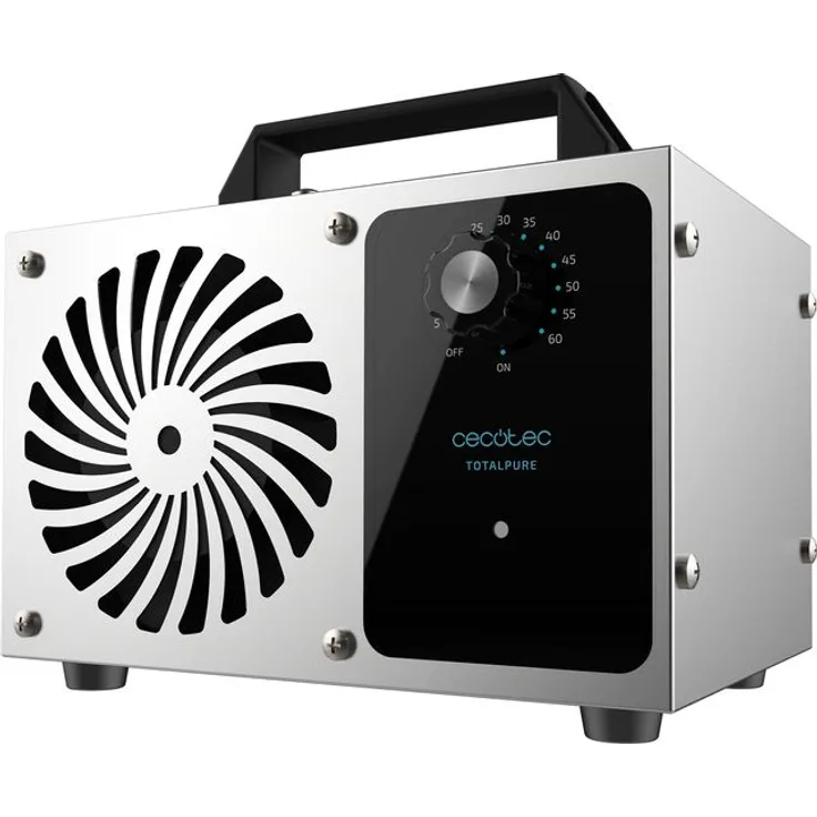 Cecotec TotalPure 4000 Ozone Ozongenerator, für Räume bis 100 m², Reinigung 28 g pro h, 120 W, entfernt schädliche Partikel aus der Umwelt, Timer, silber (05627) Luftreiniger