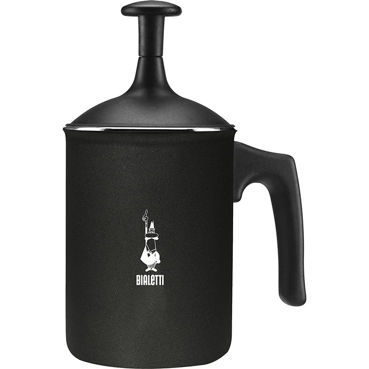 Bialetti Tutto Crema Milchaufschäumer 3 Tassen mit Doppelsieb für einen stabilen Milchschaum, 0.5 L, schwarz – Bild 1