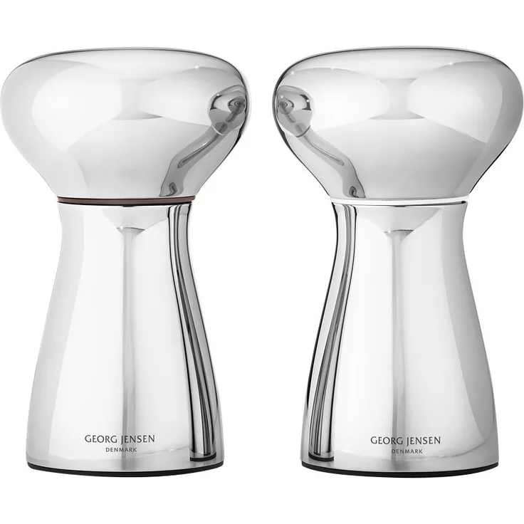 Georg Jensen GJ 224322 Bistro Salz Pfeffermühle Set aus 2 Stück, Edelstahl, stainless steel, 1,12 x 1,12 x 1,12 cm