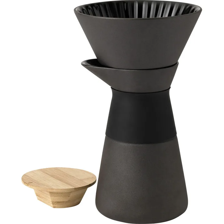 Stelton Theo Kaffeefilterkanne, Stein, schwarz, 14 x 14 x 23,5 cm