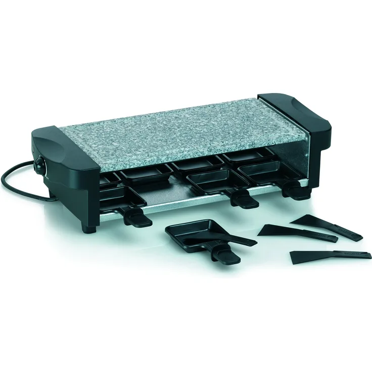 Kela 66663 Raclette mit Granitplatte, Für 8 Personen, 1200 W, 230 V, Ceneri