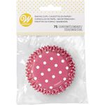 Wilton Backförmchen, Standardgröße, 5 cm, Pink mit Punkten, 75 Stück