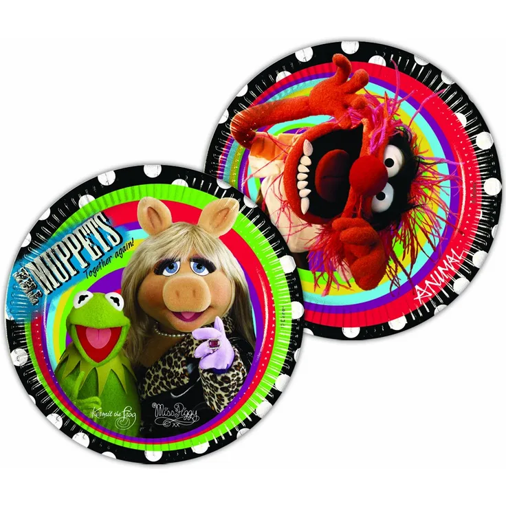 Procos 80726   Teller Papier Muppets, Ø20 cm, 10 Stück, mehrfarbig