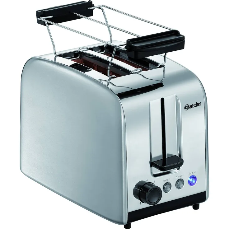 Bartscher TSBR20 2-Schlitz-Toaster, 7 Bräunungsstufen, Edelstahl, edelstahl