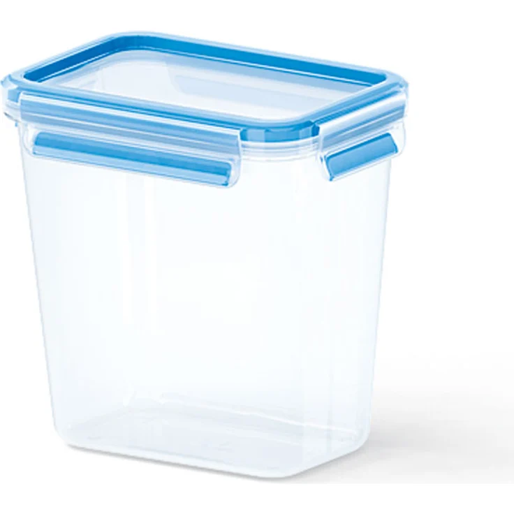 Emsa 508543 Rechteckige Frischhaltedose mit Deckel, 1.6 Liter, Transparent-Blau, Clip & Close – Bild 1