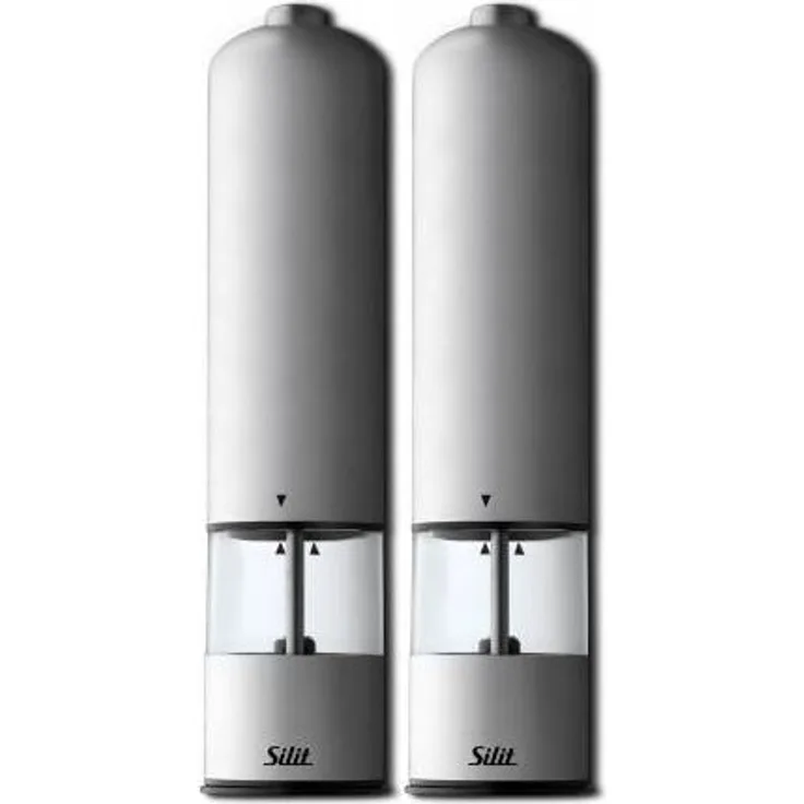 Silit elektrische Gewürzmühlen 2 Stück silber