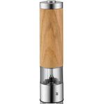 WMF Ceramill Elektrische Salz und Pfeffermühle Mühle, unbefüllt, Eichenholz, Cromargan Edelstahl, Keramikmahlwerk, H 21,5 cm