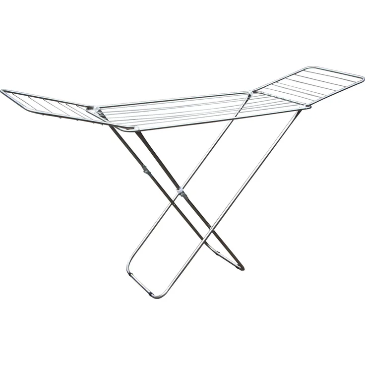 MSV Flügelwäscheständer 180x48x105cm 18m aus Edelstahl-PP in Silber-blau, 180x105x48 cm