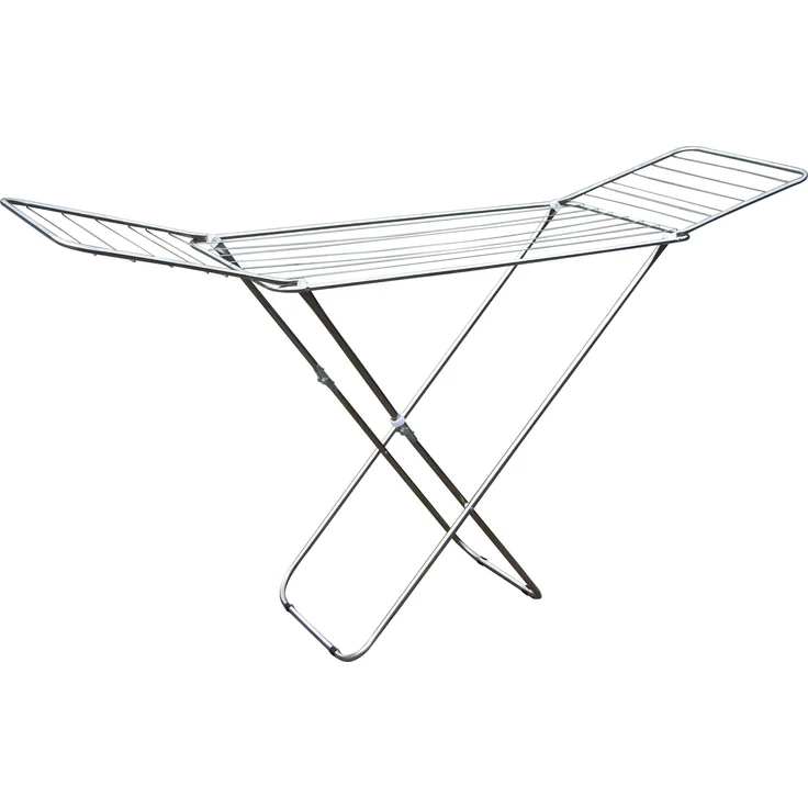 MSV Flügelwäscheständer 180x48x105cm 18m aus Edelstahl-PP in Silber-blau, 180x105x48 cm