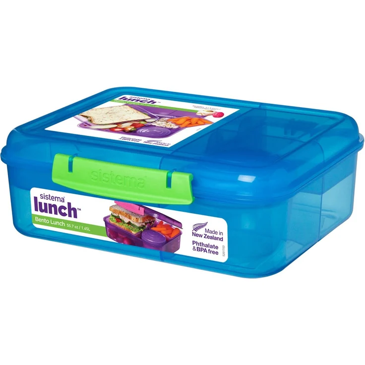 Sistema Bento Lunch Box mit Obst-Joghurt Topf, mehrfarbig, 1,65 Liter (farbig sortiert) – Bild 1