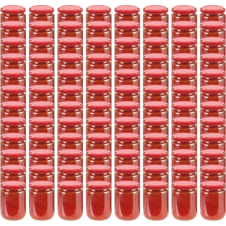 vidaXL Marmeladengläser mit Rotem Deckel 96 Stk. 230 ml