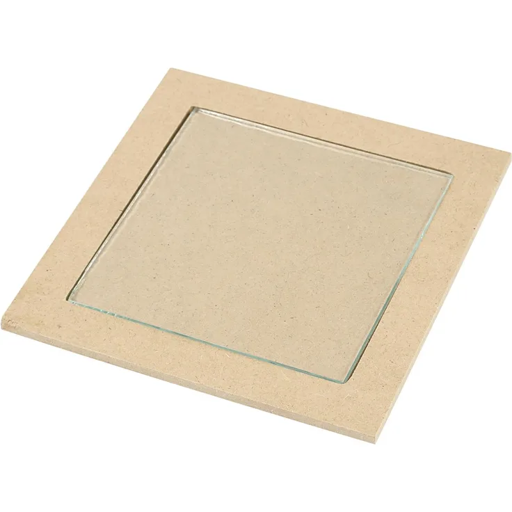 Untersetzer mit Glasplatte, Größe 15x15 cm, 6 Stück