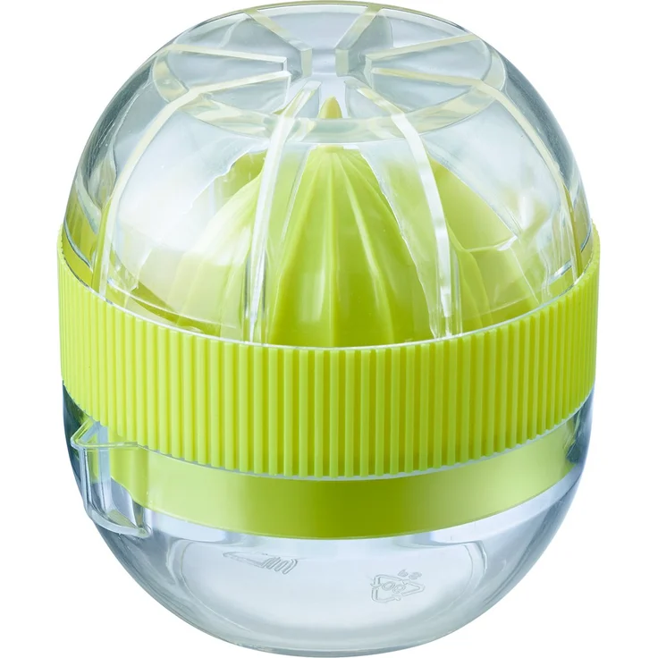Westmark Kleine Zitruspresse mit Behälter und Deckel, Durchmesser: 7,2 cm, Fassungsvermögen: 100 ml, Kunststoff, Fresh and Fruity, Transparent-Grün, 30932280 – Bild 1