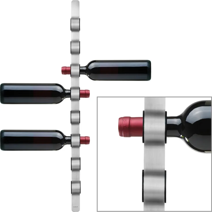 Blomus Weinflaschenhalter-Wandhalter CIOSO, Edelstahl matt mit Kunststoff