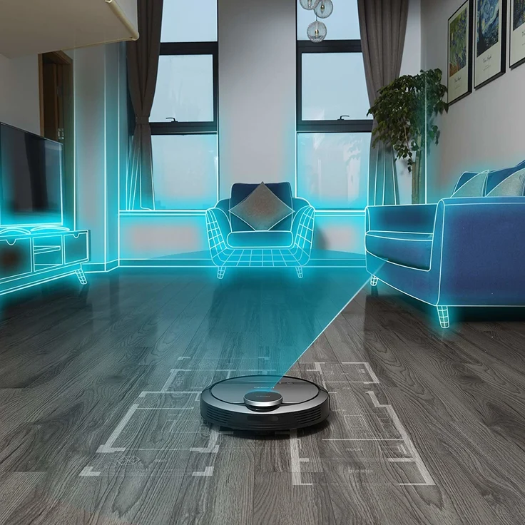Ecovacs Deebot 901 Saugroboter, 100 min Akkubetrieb, App- und Sprachsteuerung, Lasernavigation – Bild 6