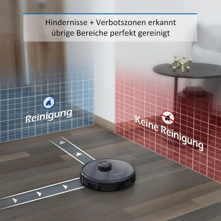 Tesvor S6 Saugroboter mit Wischfunktion, 120 min Akkubetrieb, 2.700 Pa Saugleistung, App- und Sprachsteuerung, Lasernavigation, virtuelle Wände – Bild 10