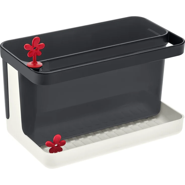 koziol Spül-Organizer Park It, Kunststoff, cosmos black - weiß, 11,7 x 19,8 x 15,8 cm