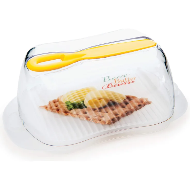 Snips Butterdose mit Spalmino, 100% Made in Italy, Smalmino, Kunststoff, transparent