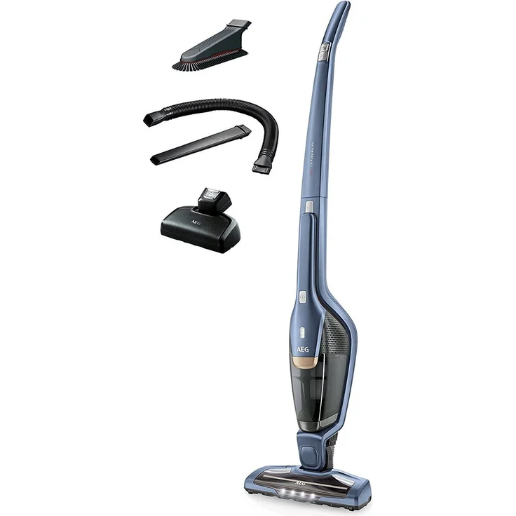 AEG Ergorapido CX7-2-I360 Handstaubsauger, 45 min Akkubetrieb, LED-Frontlicht, 180° Drehgelenk, Bürstenreinigungsfunktion, freistehend, blau  – Bild 2